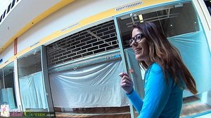 18 year old girl Katie Lewis stands naked after undressing in her bedroom